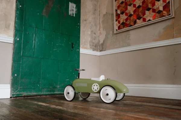 Vilac - Khaki Child's Retro Ride On Metal Car - Image 2