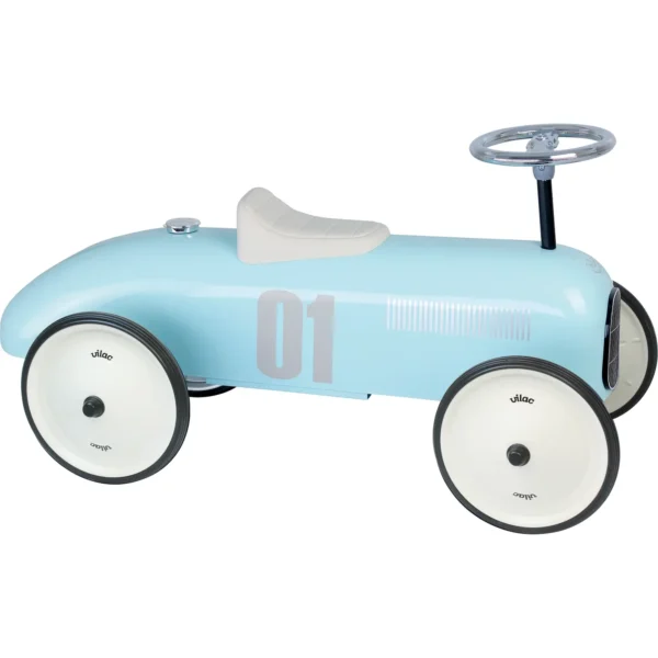 Vilac - Light Blue Child's Ride On Retro Metal Car - Image 3