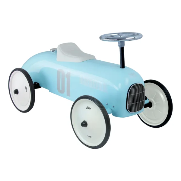 Vilac - Light Blue Child's Ride On Retro Metal Car - Image 4