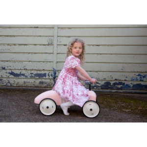 Vilac – Light Pink Child’s Ride On Retro Metal Car