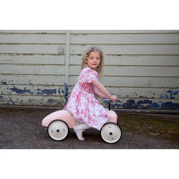 Vilac – Light Pink Child’s Ride On Retro Metal Car