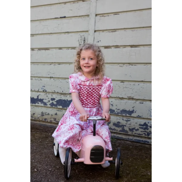 Vilac – Light Pink Child’s Ride On Retro Metal Car - Image 2