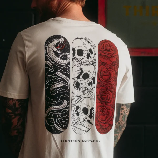 Skate Triptych - Short Sleeve Unisex T-Shirt - Image 3