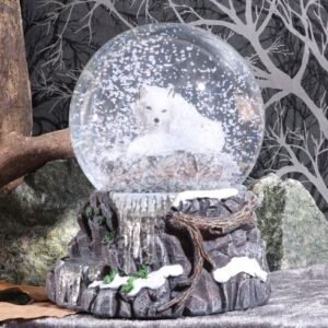 Guardian of the North Wolf Snowglobe by Lisa Parker – 14.5cm Fantasy Decor