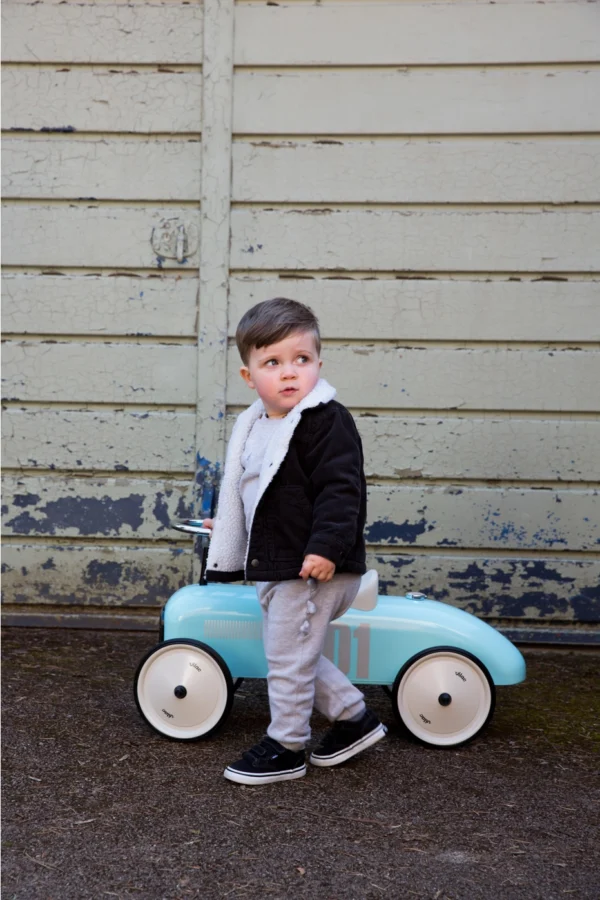 Vilac - Light Blue Child's Ride On Retro Metal Car