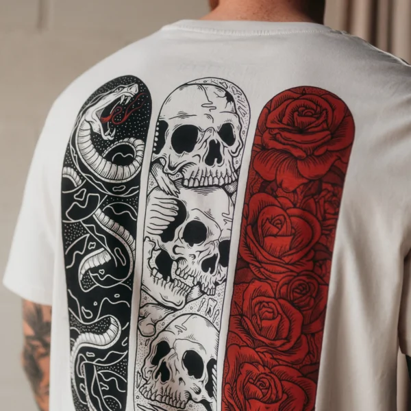 Skate Triptych - Short Sleeve Unisex T-Shirt - Image 5
